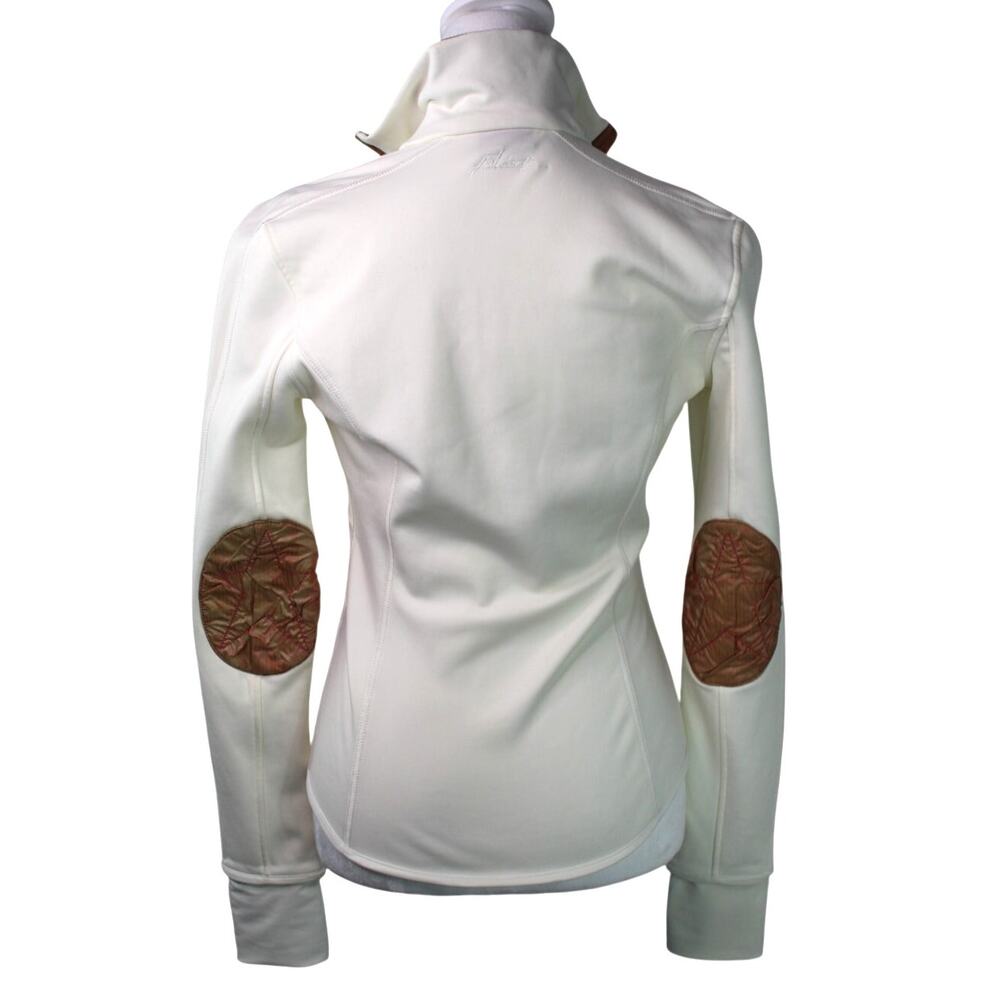Jet Set Full Zip Jacket Thumbholes Athletic Iconic Stars Elbow Patches Small - Picture 2 of 10